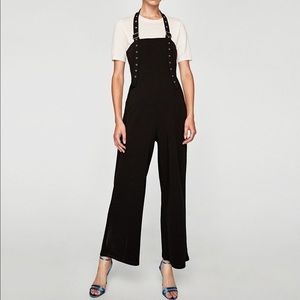 Zara Black Halter Wide Leg Jumpsuit
